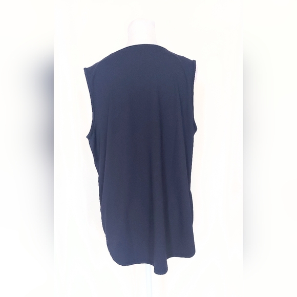 LULU B Size XL V Neck Sleeveless Top Navy Blue - Picture 5 of 11